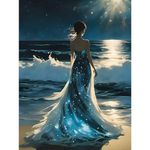 SENQAO Seaside Diamond Painting Kits for Adults, Women Full Drill Diamond Dots Paintings for Beginners, Round 5D Paint with Diamonds Pictures Gem Art Painting Kits DIY Crafts Kits 12x16inch