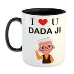 FurnishFantasy I Love You Dadaji Ceramic Coffee Mug - Best Birthday Gift for Grandpa/Grand Father - Color - Black (1297)