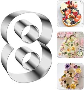 ZADE 8 Inch 304 Stainless Steel Large Size Number Cake Mousse Mold Number 8 Tiramisu Cheesecake Mold Cookie Cutter Bakeware 3D Cake Baking Pan for Birthday and Baking, Party