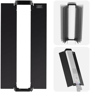 NEEWER Metal Barndoors for BH30S Light Stick, Two Flap Aluminum Alloy Foldable Barn Doors for LED Light Wand Tube Light, Easy Installation for Light Shape Light Spill Control, CT-3