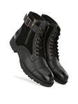 Harrytech London High Ankle Leather Boots for Men - [Black] [7uk]