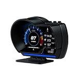 KGDHjuei Car HUD Head Up Display P6, OBD+GPS Smart Gauge, Works Great for Most Cars (Black)