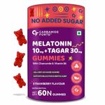 Carbamide Forte Melatonin 10 mg sleep Gummies - with TAGARA, L Tryptophan & Vitamin B6 | Sleep Supplements – 60 Veg Gummies