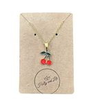 Cherry Necklace, Cherries Necklace, Cherry Pendant Necklaces, Fruit Gifts, Cherry’s Chain