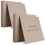 WOPPLXY 50 Pcs Book Board, Binders Board Chipboard Designer Bookboard, Heavy Duty Chipboard Sheets, Bookbinding Supplies for Book Binding Cover,Picture Frame Backing,DIY Crafts (Gray,12 x 12Inch 80PT)