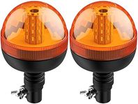 Justech 2PCs 40LEDs Amber Rotating Flash Beacon Flexible DIN Pole Mount Warning Light