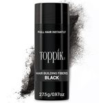 Toppik Hair Building Fibres Powder, Black, 27.5g Bottle - for A Thicker-looking Hairline, Crown and Beard, Instant Thinning Concealer for Men and Women ​