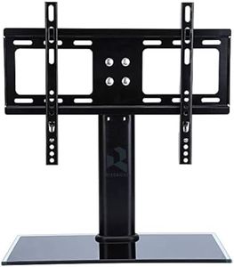 TV Table Stand 32-55 Inch LED/LCD, Top Leg Stand Universal with Tempered Glass Base Adjustable TV Floor Stand Mount