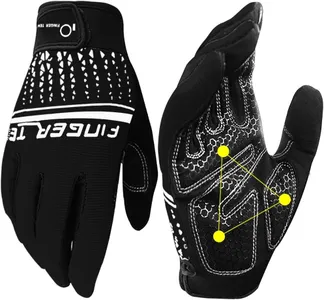 Exercise Gloves Full Finger for Men Women with Padding, Full Hand Gym Weight Lifting Gloves Male Female, Non Slip Fitness Gloves Extra Grip for Cycling Climbing Weights Hiking (Black, M)