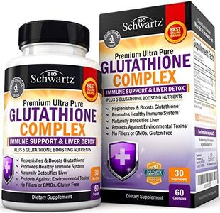 Glutathione Supplement Liver Detox with Quercetin Vitamin C Milk Thistle Alpha Lipoic Acid Liver Supplement & Immune Support Pills - Natural Immunity Defense Health Formula & Liver Cleanse 500mg 60ct