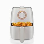 Chefman TurboFry 2-Quart Air Fryer, Dishwasher Safe Basket & Tray, Use Little to No Oil For Healthy Food, 60 Minute Timer, Fry Healthier Meals Fast, Heat And Power Indicator Light, Temp Control, White