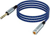 LDKCOK 1/4 inch TRS Extension Cable 20ft, 1/4" Male to Female Stereo Headphone Guitar Cable
