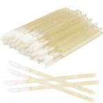 300 Pack Disposable Lip Brushes Premium Crystal Handle Lipstick Gloss Wands Mascara Applicator Makeup Tool, Gold