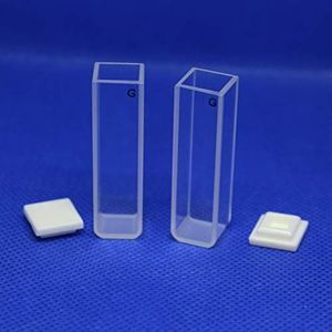 LAB4US Fluorescence Glass Cuvette (2pcs) Fluorescence Cuvettes for Spectrophotometer Cuvettes, 10mm pathlength 1cm, 3.5ml, 4 Clear Windows Fluorometer Cell Cuvette