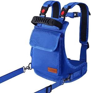Odoland Ski and Snowboard Training Harness for Kids, Skiing Strap with Backpack, Adjustable Seat Strap and Easy Lift Handle, Speed Control Teaching, Perfect for Kid Beginners Boy and Girl, Blue