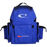 Latitude 64 Swift Disc Golf Backpack | Frisbee Disc Golf Bag with 15+ Disc Capacity | Introductory Disc Golf Backpack | Lightweight and Durable | Discs and Water Bottles not Included (Blue)