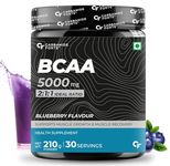 Carbamide Forte BCAA 5000mg Supplement for Men & Women 7g Serving with Ideal 2:1:1 Ratio | BCAA Powder for Muscle Growth & Muscle Recovery - Blueberry Flavour - 210g