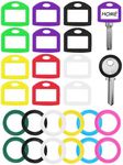 24-Pack Multi-Colored Silicone Key Caps - Writable Square Covers for Key Identification & Organization - Round Key Tags Identifiers - Flexible Key Covers for Daily Use