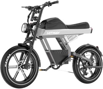 HITWAY Electric Bike, Fat Tire E bike 20×4.5 Inch Off Road Electric Mountain Bike for Men, 48V 25Ah Battery, 250W Motor 25 km/h, 7 Speed, Hydraulic Brakes, NFC Card, Range 80-100 km