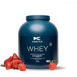 Kinetica Strawberry Whey Protein Powder | 2.27kg | 23g Protein per Serving | 75 Servings | Sourced from EU Grass-Fed Cows | Superior Mixability & Taste