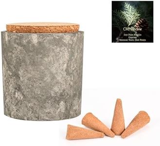 Aiimuzeum® Cedar Incense Cones 30 Pack Handcrafted Cone Incense in Reusable Concrete Jar, 20-30 Min Burn, Natural Cedar Incense Cones, Eco-Friendly Planter Container, Relaxation Meditation Incense