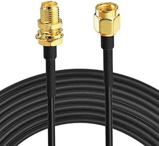 Bingfu WiFi Antenna Extension Cable 40 feet RP-SMA Male to RP-SMA Female Bulkhead Mount Double Shielded Low Loss -100 Cable for WiFi Wireless Router Hotspot Security IP Camera