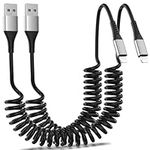 Coiled Lightning Cable for Car, 2Pa