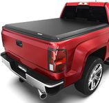 oEdRo Soft Roll up Truck Bed Tonneau Cover Compatible with 2014-2019 Chevy Silverado/GMC Sierra 1500 (2019 Legacy/Limited ONLY), 2015-2019 Silverado Sierra 2500 HD 3500 HD, Fleetside 6.6 ft Bed