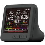 Professional 16-in-1 Portable Indoor Air Quality Monitor with AQI Reminder, Real-Time Air Detector for Home, Bedroom, Office, Car & Daily Use (Pitch Black)