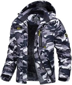 MAGCOMSEN Women's Snow Jacket Waterproof Insulated Winter Jackets Ladies Snowboard Jackets Warm Winter Coats Black Camo,M