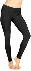 Women's Cotton Foldover Full Length Leggings Black 4X