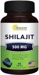 Pure Himalayan Shilajit for Men & Women - 90 Tablets 500mg - Extract Supplement with Natural Fulvic Acid & Trace Minerals - Alternative to Resin, Capsules, Drops & Gummies