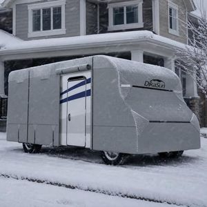 DikaSun Class C RV Cover 7 Layers Top Motorhome Cover 29-32 FT Heavy Duty Anti-UV Camper Cover Windproof Ripstop Class C Travel Trailer Cover
