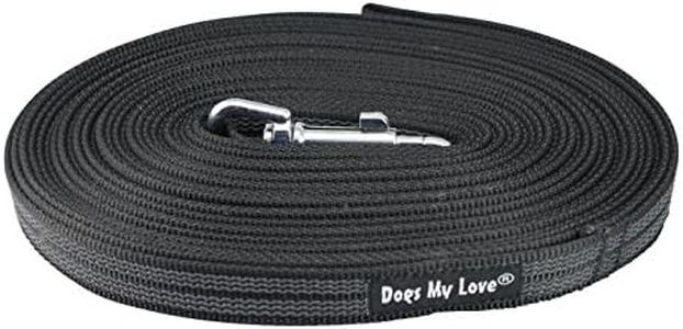 Dogs My Love Comfort Grip Non-Slip Dog Leash 4ft to 30ft Long for Smal and Medium Dogs 5/8-inch Wide (30 Ft, Black)