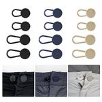 RichLuck 12 PCS Button Extender for Trousers, Pants Waist Extender Button,Adjustable Extended Button for Trousers, Dress, Shirts (Black, Blue, Khaki)