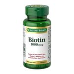 Nature's Bounty Biotin 1000mcg, Helps metabolize carbs, fats and proteins, 100 Tablets