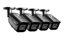 4-Pack of Lorex 4K 8MP LNB9242B 30FPS Fixed Lens IP Bullet Camera Featuring Smart Motion Detection and Built in Mic for Audio Recording