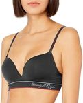 Tommy Hilfiger Women's Seamless Lightly Lined Lounge Bralette, Black, 34B