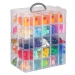 BELLE VOUS 5-Tier Craft Storage Box with 50 Compartments - Plastic Organiser Box for Medicine, Craft Supplies, Beads & Jewellery - Lego Storage Drawer