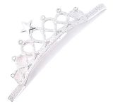 Fancydresswale Baby Girl Rhinestone Crown Headbands Toddler Princess Tiara Crown Headband Set Hair Accessories Shower Photograph (Silver)