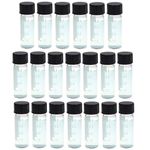 iplusmile 20pcs Clear Glass Vials 4ml Liquid Sampling Bottles Vials with Writing Area Scale Screwcap Spice Specimen Vial Container for Lab Travel DIY Craft Supplies