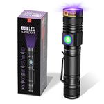 DARKBEAM UV 395nm Light Woods lamp USB Rechargeable Portable Blacklight LED Ultraviolet Flashlight Mini Pocket-Size Zoomable, Detector for Pet Urine, Stains, Curing Resin, Scorpion, Money, Amber 400nm