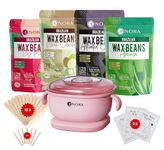 ENORA Premium Waxing Kit for Women - Silicone Wax Warmer for Hair Removal, Eyebrow, Bikini, Legs, Face, Brazilian Wax & More - Machine + 4-Pack Hard Wax Beads (100 g)+ Accessories, Pink (100 Gram, SILICONE-COMBO(100GRAM))