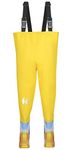 Gordano" Kids Fishing Chest Waders, Fishing Boots Splash Size 32-33 Yellow