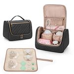 Luxja Wearable Breast Pump Bag (with a Waterproof Mat) for Momcozy, Willow and Elvie Breast Pump, Carrying Case for Wearable Breast Pump and Extra Parts (Patent Pending), Black