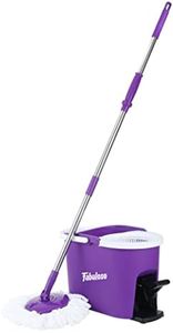 Fabuloso Spin Mop and Bucket, Hands-Free Wringing Spin Bucket | Machine Washable and Replaceable Microfiber Mop Head, Adjustable Mop Pole Length | Clean Your Floors with Ease