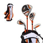 Distinctive Right Handed Junior Golf Club Set for Age 3 to 5 (Height 3' to 3'8") Set Includes: Driver (15"), Hybrid Wood (22*), #7 Iron, Putter, Bonus Stand Bag & 2 Headcovers