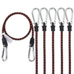 XSTRAP STANDARD 6PK Bungee Cords with Carabiners 24 Inch Heavy Duty Straps Strong Elastic Rope Locks onto Anchor Points of Luggage Rack/Cargo/Camping