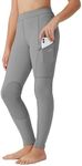 Willit Girls Horse Riding Pants Tights Kids Equestrian Breeches Knee-Patch Youth Schooling Tights Zipper Pockets Stone Gray L