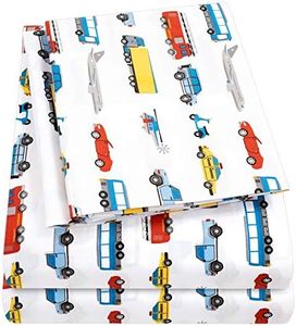 1500 Supreme Kids Bed Sheet Collection - Fun Colorful and Comfortable Boys and Girls Toddler Sheet Sets - Deep Pocket Wrinkle Free Soft and Cozy Bedding - Twin, Transportation